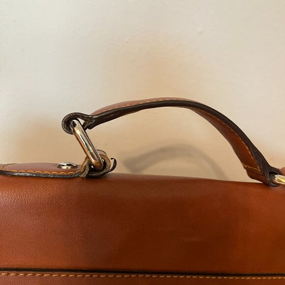 COPY Satchel Crossbody – Faux Leather Plaid & Cognac Brown - Picture 13 of 15